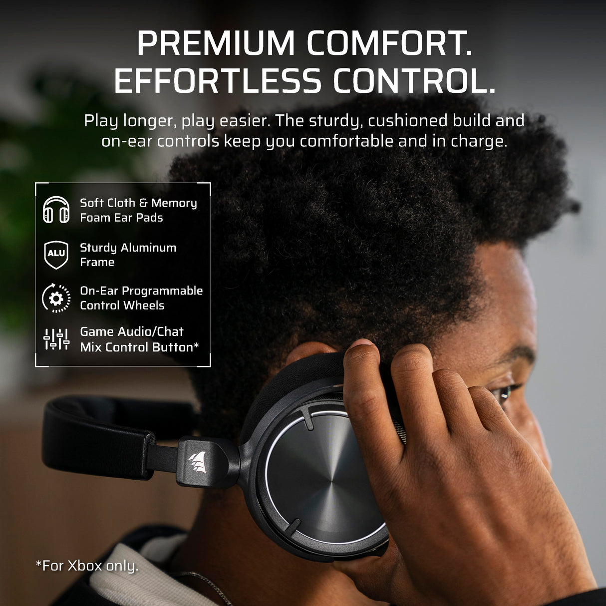 Corsair Virtuoso MAX Wireless para Xbox Auriculares para Juegos con Bluetooth – Dolby Atmos, Cancelación Activa del Ruido, Micrófono de Calidad Broadcast, para Xbox, PC, Mac – Carbono