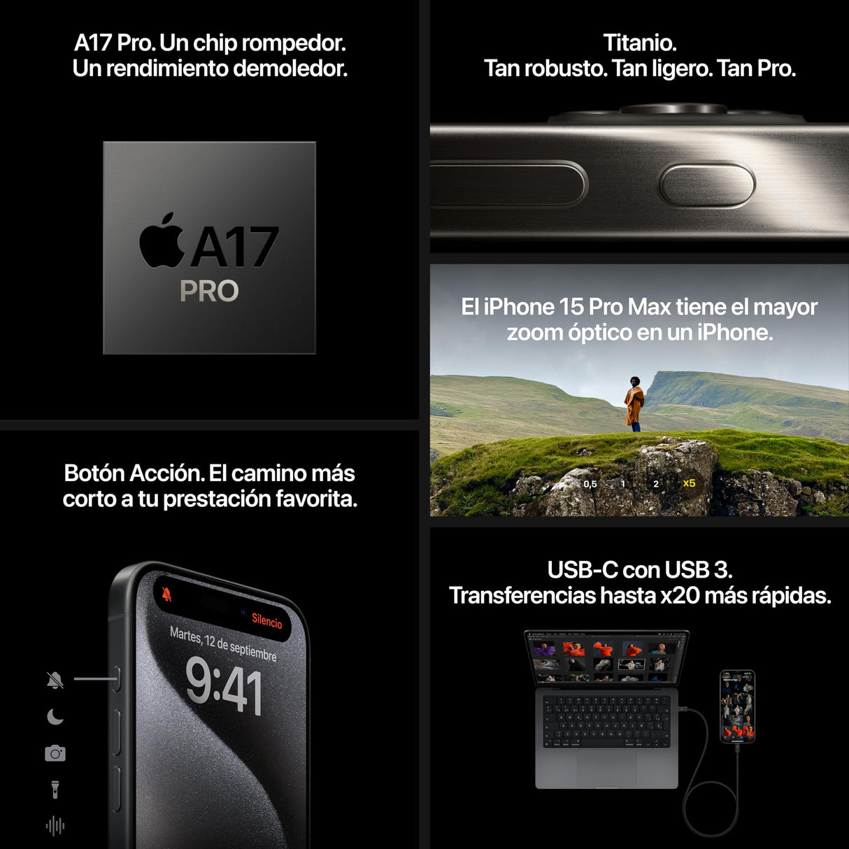 Apple iPhone 15 Pro (1 TB) - Titanio Azul