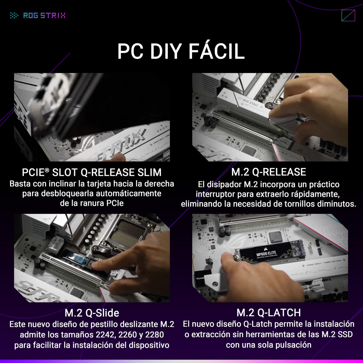 ASUS ROG Strix B850-A Gaming WiFi - Placa Base AMD ATX, 14+2+2 etapas de Potencia, DDR5, Cuatro Ranuras M.2, PCIe 5.0, WiFi 7, USB Tipo-C 20 Gbps y Aura Sync RGB