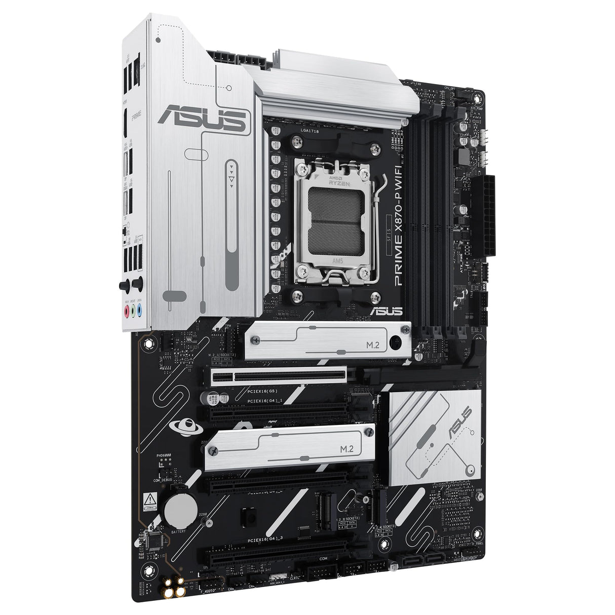 ASUS Prime X870-P WiFi - Placa Base AMD ATX, 14+2+1(80A) etapas de Potencia, PCIe 5.0 x16 Compatible con GPU de última generación, 4X M.2, DDR5, WiFi 7, Q-Antenna