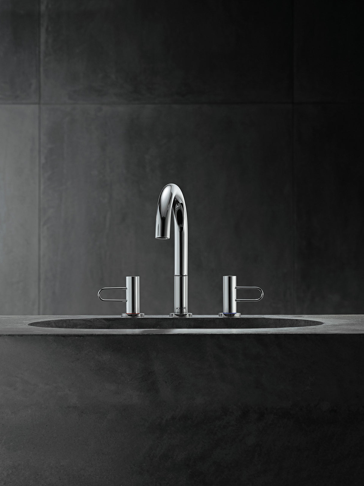 Axor Uno de 3 Agujero lavabo grifo, comodidad de 200 mm de altura, con desagüe, cromado