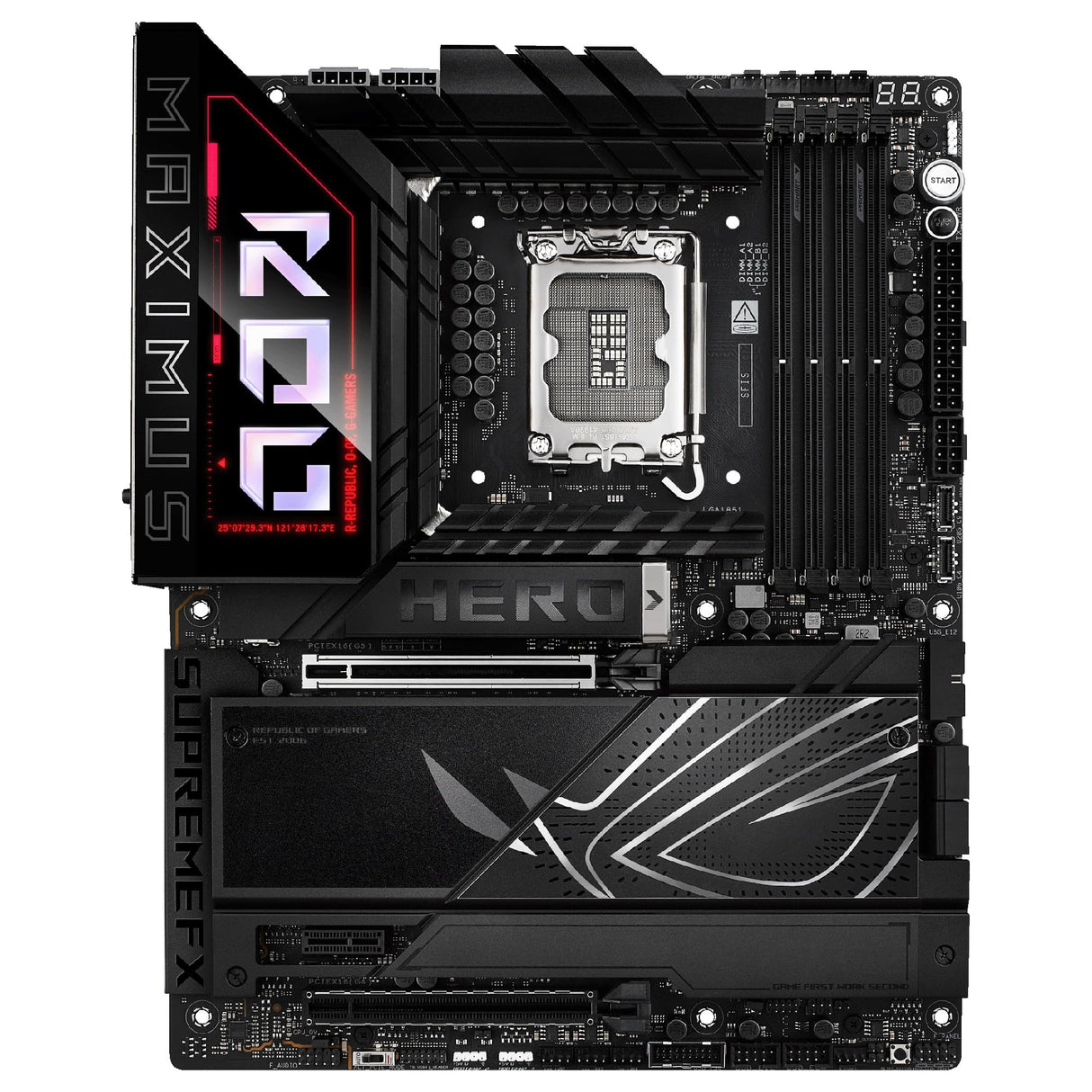 ASUS ROG Maximus Z890 Hero - Placa Base ATX, 22+1+2+2 etapas de Potencia, DDR5, PCIe 5.0 Compatible con GPU de última generación, Seis M.2, WiFi 7, overclocking AI, PCIe Q-Release Slim