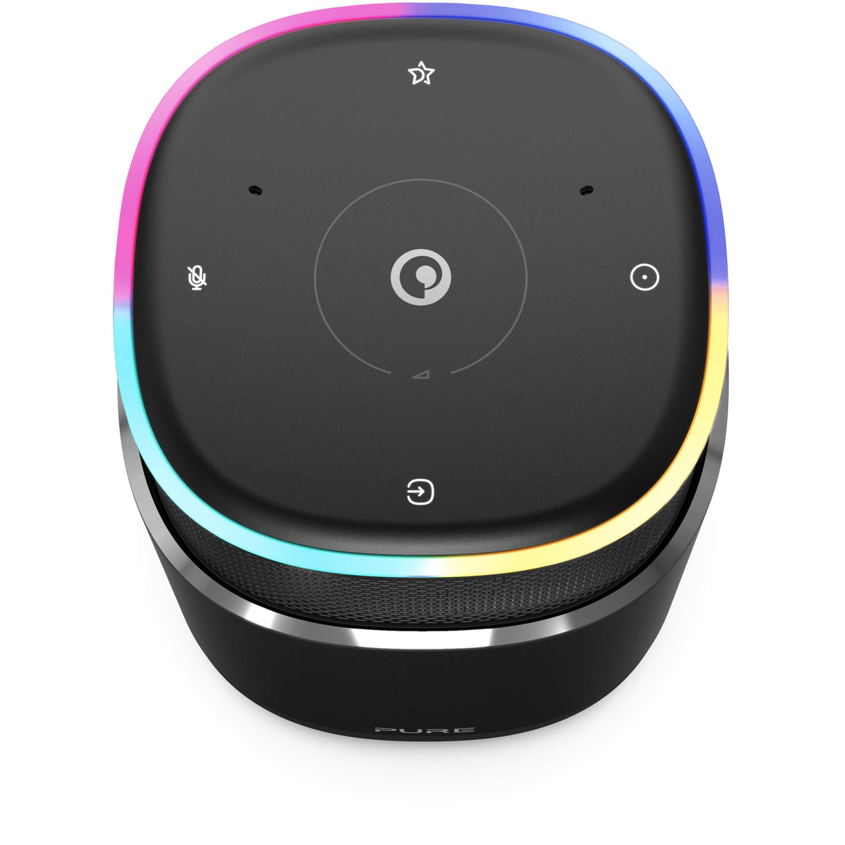 Pure DiscovR Altavoces Bluetooth con Alexa Incorporado, Multiroom, Carga rápida, Sonido de 360 Grados, 15 Horas de duración de la batería, Radio por Internet y privacidad Mejorada Grafito/Negro