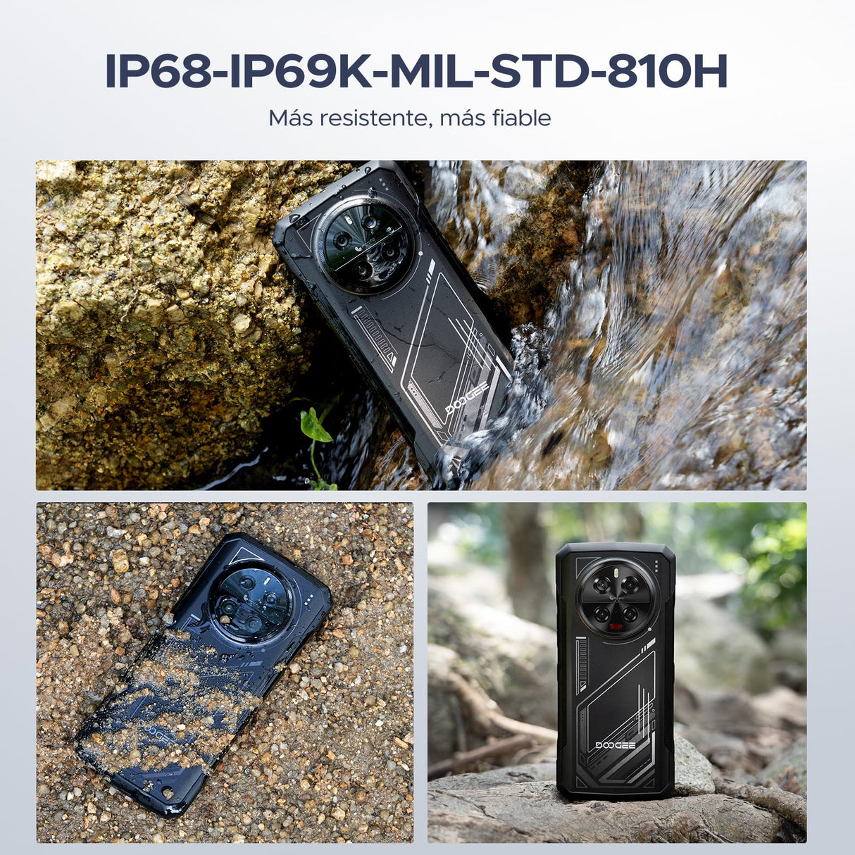 DOOGEE V40 Telefono Movil Irrompible 5G Con AI 32GB+512GB, 6.78"FHD+120Hz, 4nm Dimensity 7300 Movil Indestructible Android 14 Cámara 108MP+Visión Nocturna 8680mAh Smartphone IP68IP69K/NFC/WiFi6/Huella