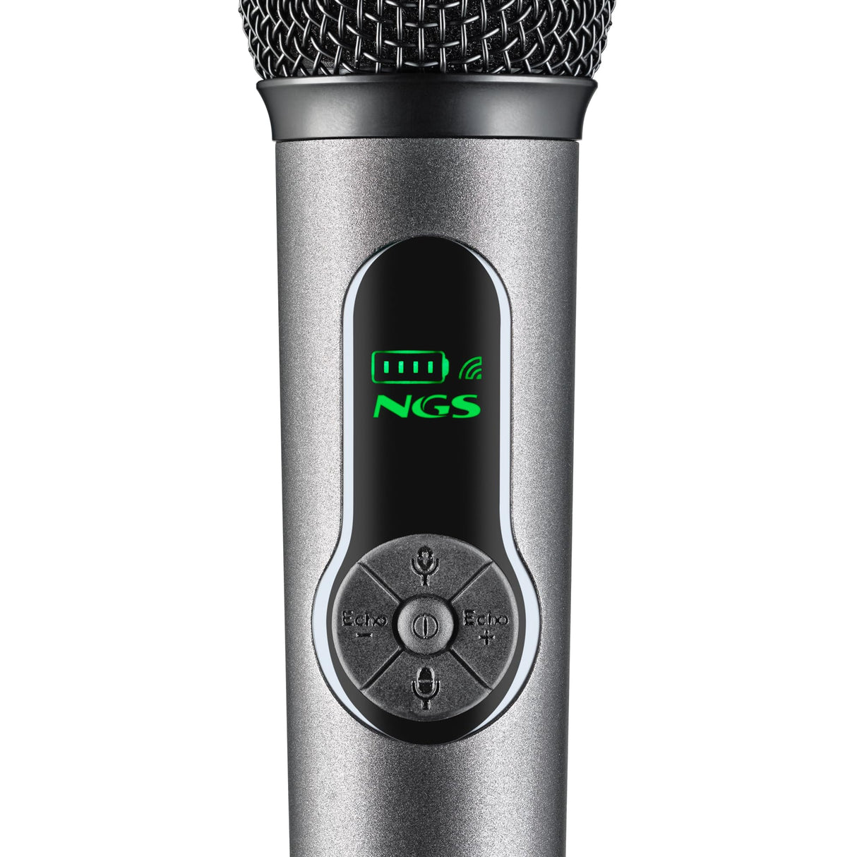 NGS Singer Star Duo – Pack 2 Micrófonos Inalámbricos Dinámico 2,4GHz, Autonomía 30h, Control de Volumen y Eco, Indicador de Batería, Conexión Jack 3,5mm y 6,3mm – Ideal para Karaokes y Eventos