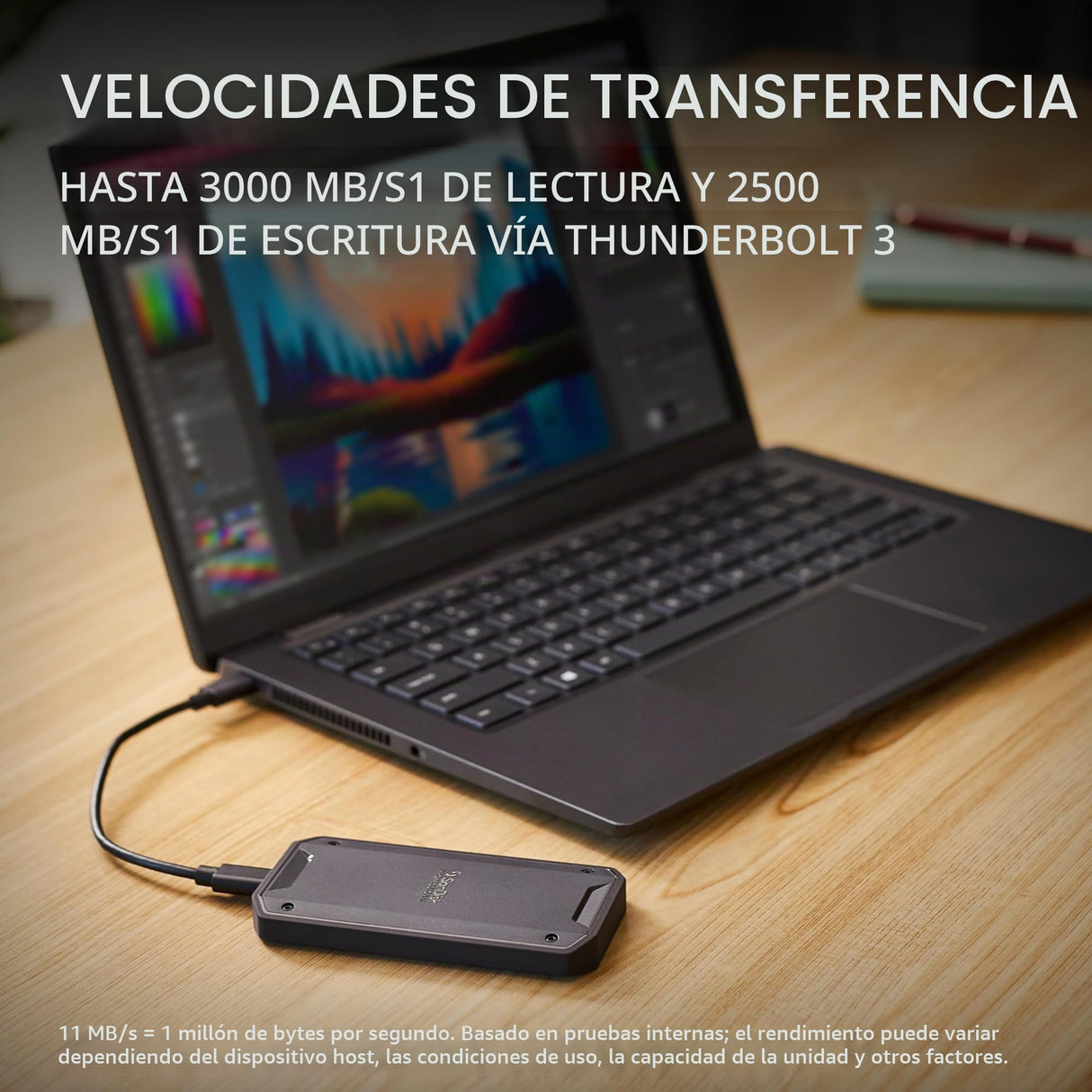 SanDisk SSD Profesional de 4 TB PRO-G40 hasta 3000 MB/s, Unidad Externa de Estado sólido, Thunderbolt 3 (40 Gbps), USB-C (10 Gbps) Ultra Resistente IP68 Resistente al Polvo y al Agua