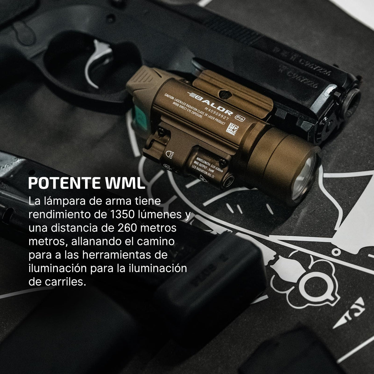 OLIGHT Baldr Pro Linterna Luz Salida 1350 Lúmenes Alcance 260 Metros y LED Blanca Recargable Baterías Incluidas IPX8 (Desierto Tan)