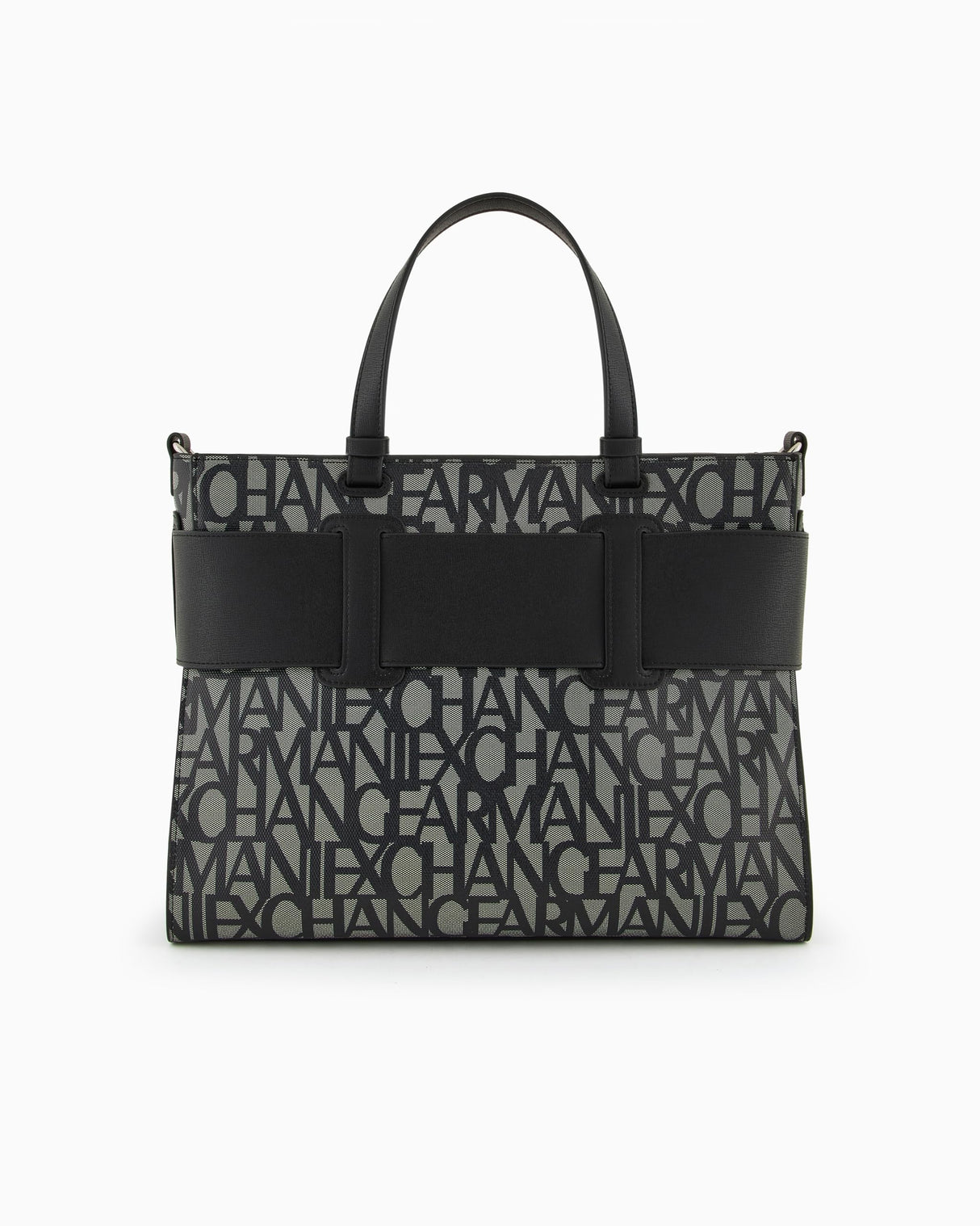 Armani Exchange Bolso Grande con Logotipo de Satchel Tote Bag, Big Mujeres, Beige/Black, Einheitsgröße