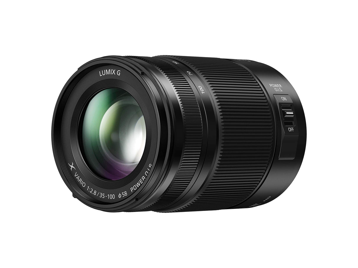 Panasonic LUMIX H-HSA35100 II – Teleobjetivo Zoom para cámaras de montura M4/3 (Focal 35-100 mm, F2.8, tamaño filtro 58 mm, lentes asféricas, resistente agua/polvo/congelación, POWER O.I.S), negro