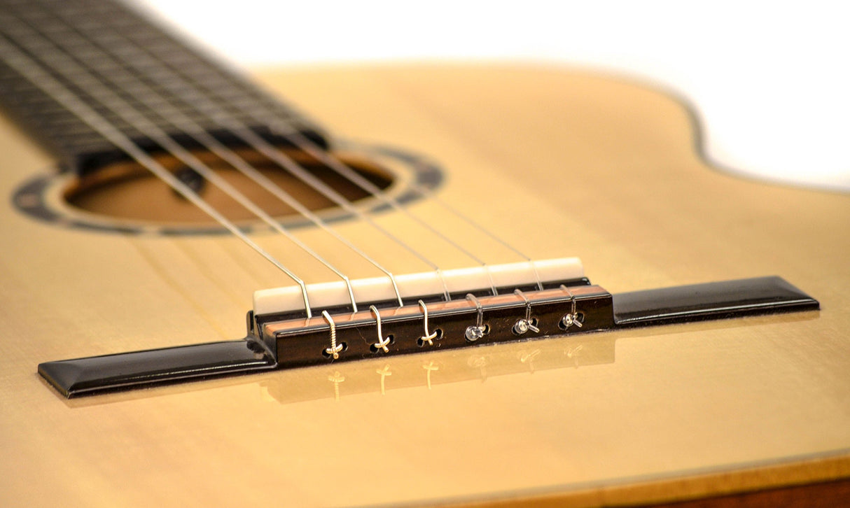 Ortega RCE145LBK - Guitarra electroacústica, abeto y caoba, para zurdos color negro, completo