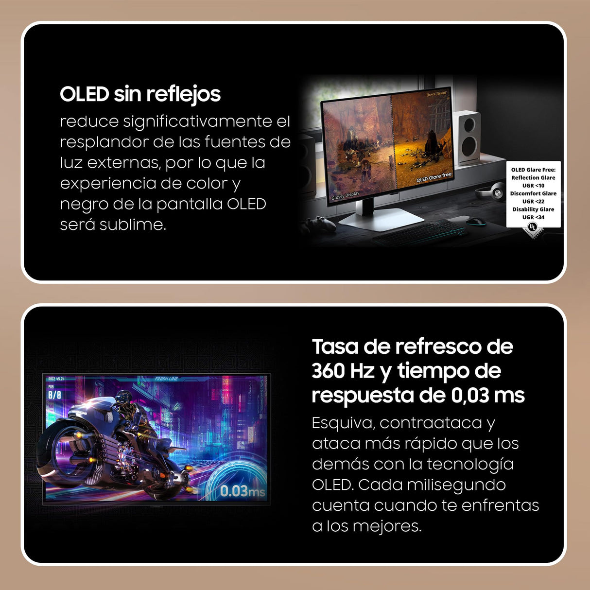 SAMSUNG LS27DG602SUXEN - Monitor Odyssey OLED G6 de 27" QHD (2560 x 1440, 16:9, 360Hz, 0,03ms, FreeSync Premium Pro, Antirreflejos, Modo Eye Saver, Flicker Free), Plateado, Versión 2024