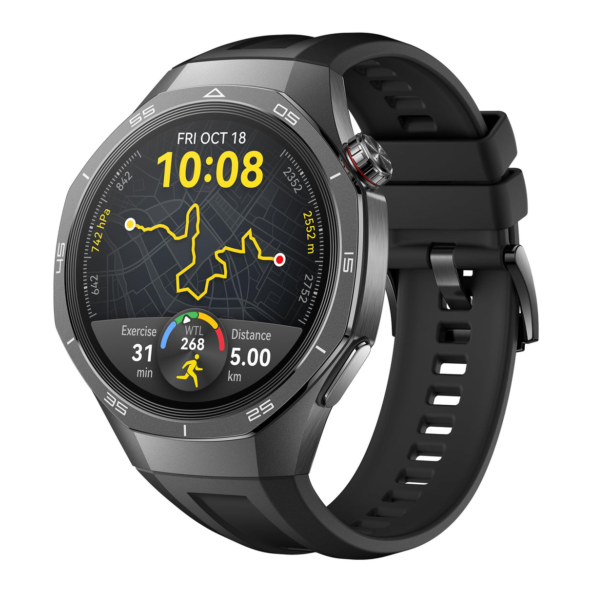 HUAWEI Watch GT 5 Pro 46mm Smartwatch, Silueta con Diseño Sofisticado, Deportes de Alto Nivel, Seguimiento de Salud, Monitoreo ECG, 14 Días de Duración, GPS, iOS y Android, Negro