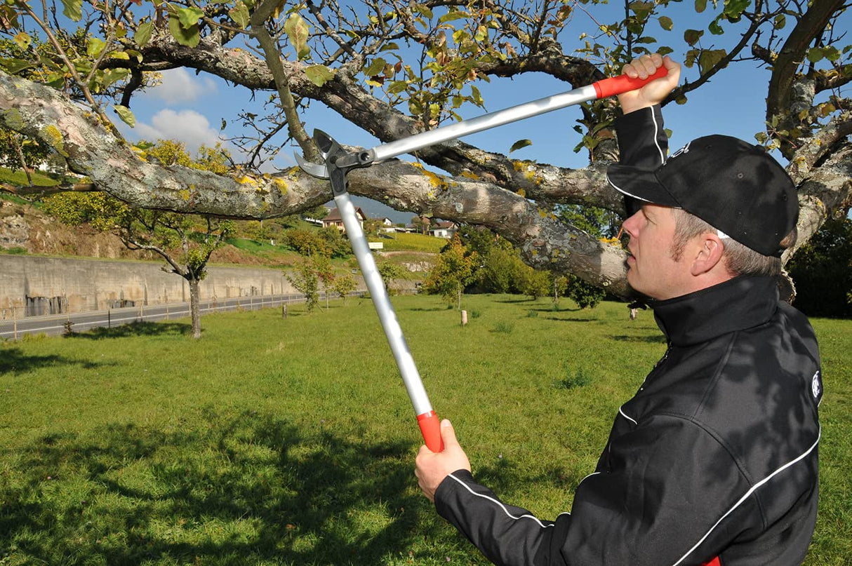 FELCO 231 Podadora de dos manos (longitud 80 cm, cabezal de corte de tracción, corte Ø 40 mm, con yunque curvado, peso 1,15 kg)