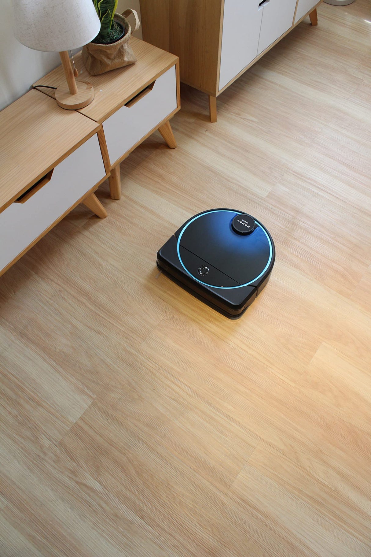Smartbot HOBOT Robot Friegasuelos con Agua y mopas motorizadas Que frotan 900 Veces/min, también aspira. Dispone de App y Control por Voz. LEGEE-7