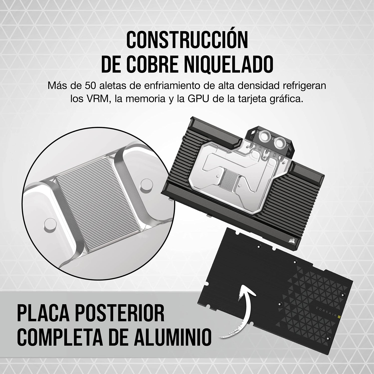 Corsair Hydro X Series XG7 RGB 3090 Ti Founders Edition Bloque de Refrigeración Líquida para GPU - para NVIDIA GeForce RTX 3090 Ti FE (Diseño con Placa Refrigerante de Cobre Niquelada) Negro
