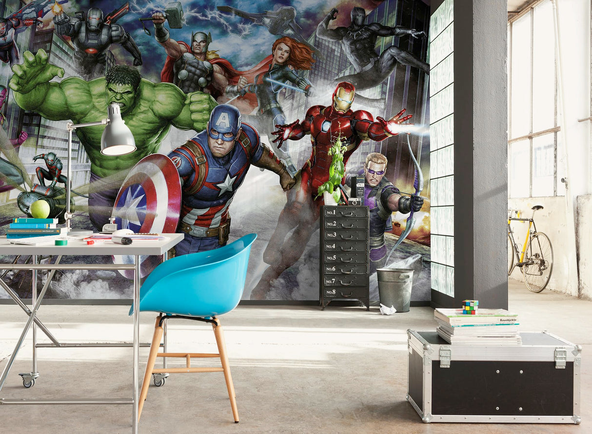 Komar WTD - Papel pintado fotográfico (400 x 250 cm), diseño de Los Vengadores de Marvel
