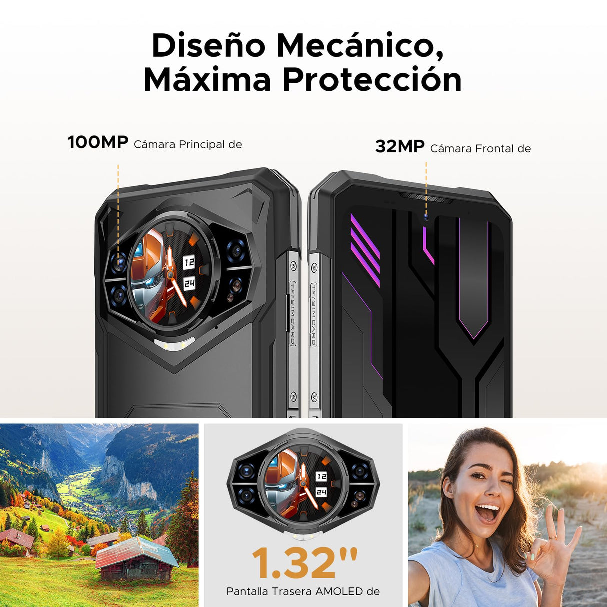 DOOGEE S200 X 5G - Teléfono móvil para Exteriores Android 16 con Auriculares, 48 GB + 512 GB (2 TB) para Exteriores, 10100 mAh, 6,72 Pulgadas FHD+ 120 Hz, 100 MP + 1,32 Pulgadas AMOLED Pantalla