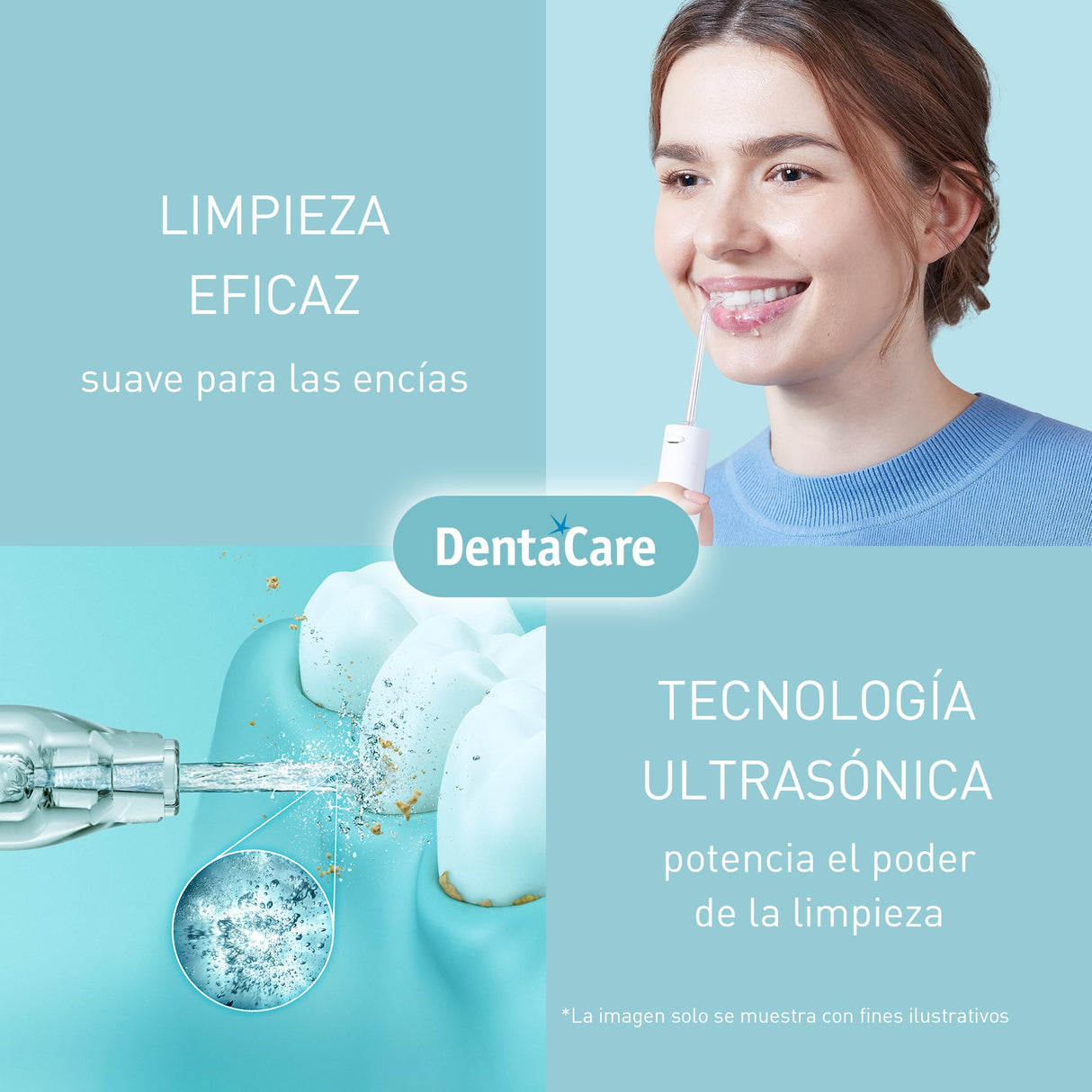 Panasonic EW1614AW503-PACK Family Irrigator Oral Dental, Chorro Ultrasónico, Modo Infantil, 10 Ajustes de Presión, IPX7, Ortodoncia, 5 boquillas, alimentado por Red Eléctrica, Blanco