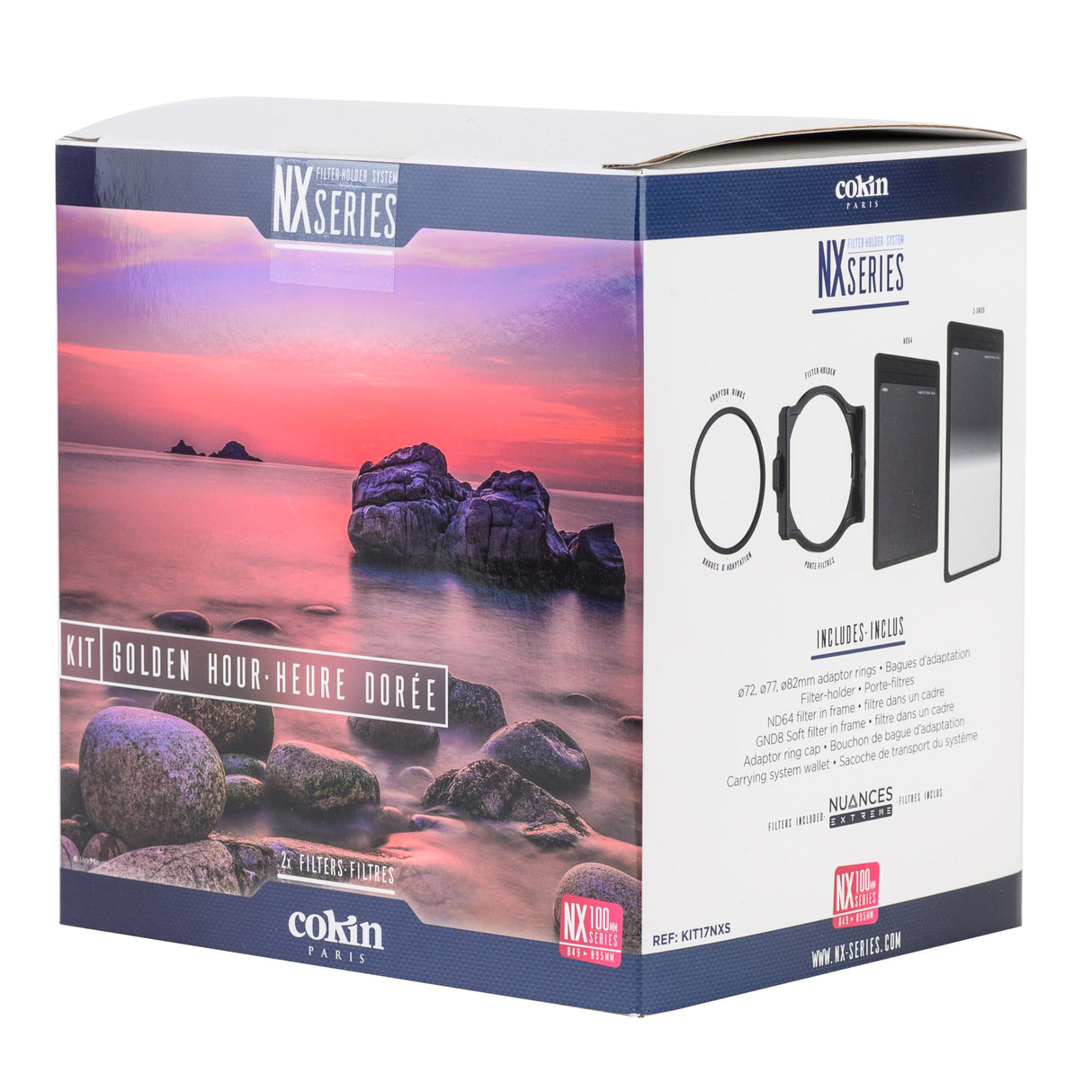 COKIN NX-Series Golden Hour-Set con portafiltros de 100mm + ND64 + GND8-Soft + 2X Marcos de Filtro + Bolsa + Anillo Adaptador ø72/77/82mm + Accesorios