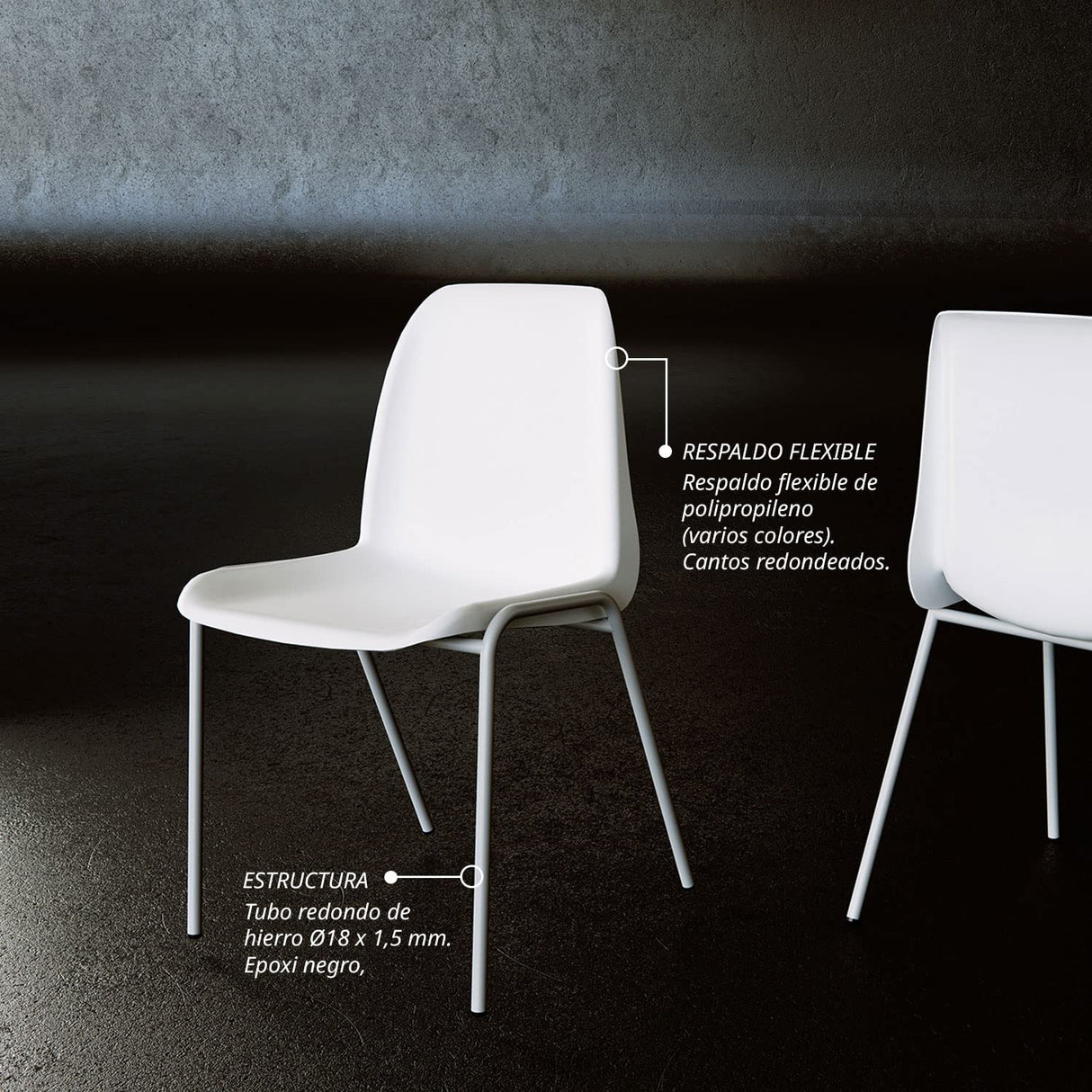 OFITURIA Silla de Oficina Sin Ruedas, Silla Confidente de Plástico con Estructura Metálica, Silla para Sala de Espera, Recepción, Reuniones, Conferencias, etc (12 Sillas, Azul)