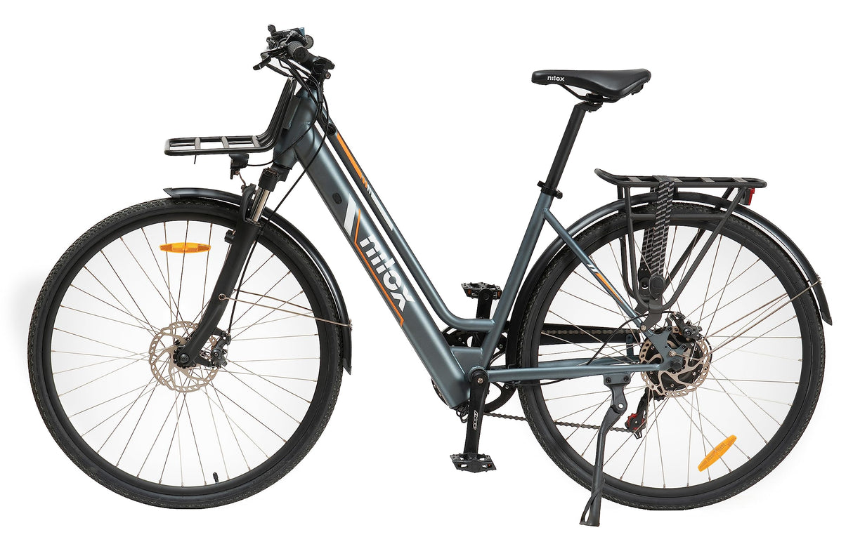 Nilox C1, Ebike Cargo Light, Capacidad Cargo 15 kg Delante y 25 kg Detrás, Autonomía hasta 55 km, Motor BAFANG 250 W, Sensor de Par, Batería 10 Ah 360 Wh, Caja de Cambios SHIMANO de 6 Velocidades