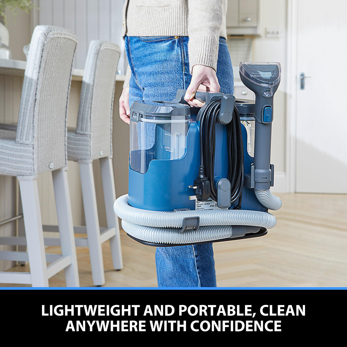 Vacmaster SCC1201H 500W Aspiradora Limpiadora de Alfombras con Tecnología de Calentamiento Dispositivo de Limpieza de Tapicería Ideal para Limpiar, Sofás, Asientos de Coche, Moquetas