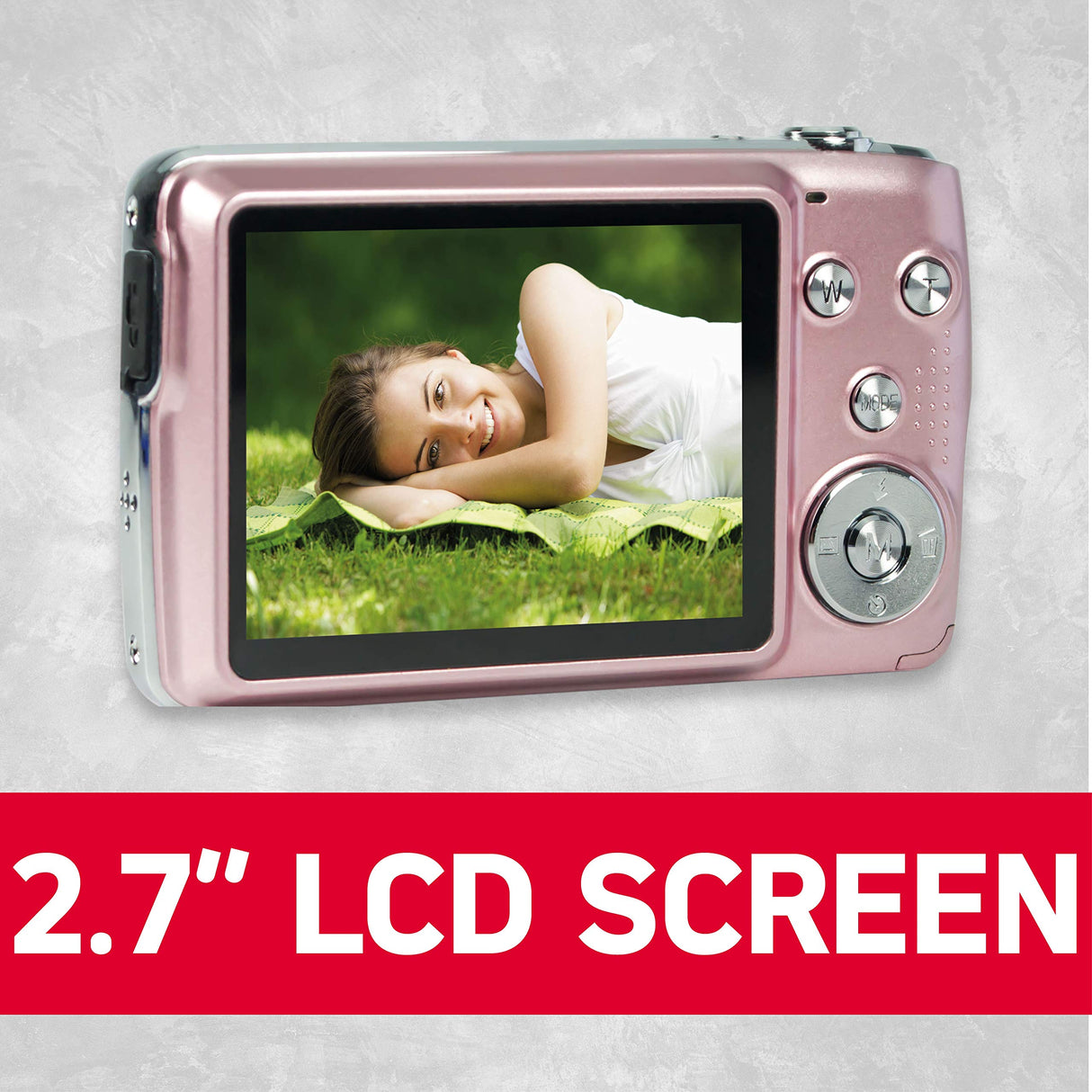 AGFA Photo Realishot DC8200 - Cámara Digital Compacta, 18MP, Video Full HD, Pantalla LCD 2.7'', Zoom Óptico 8X, Batería de Litio y Tarjeta SD de 16GB - Rosa