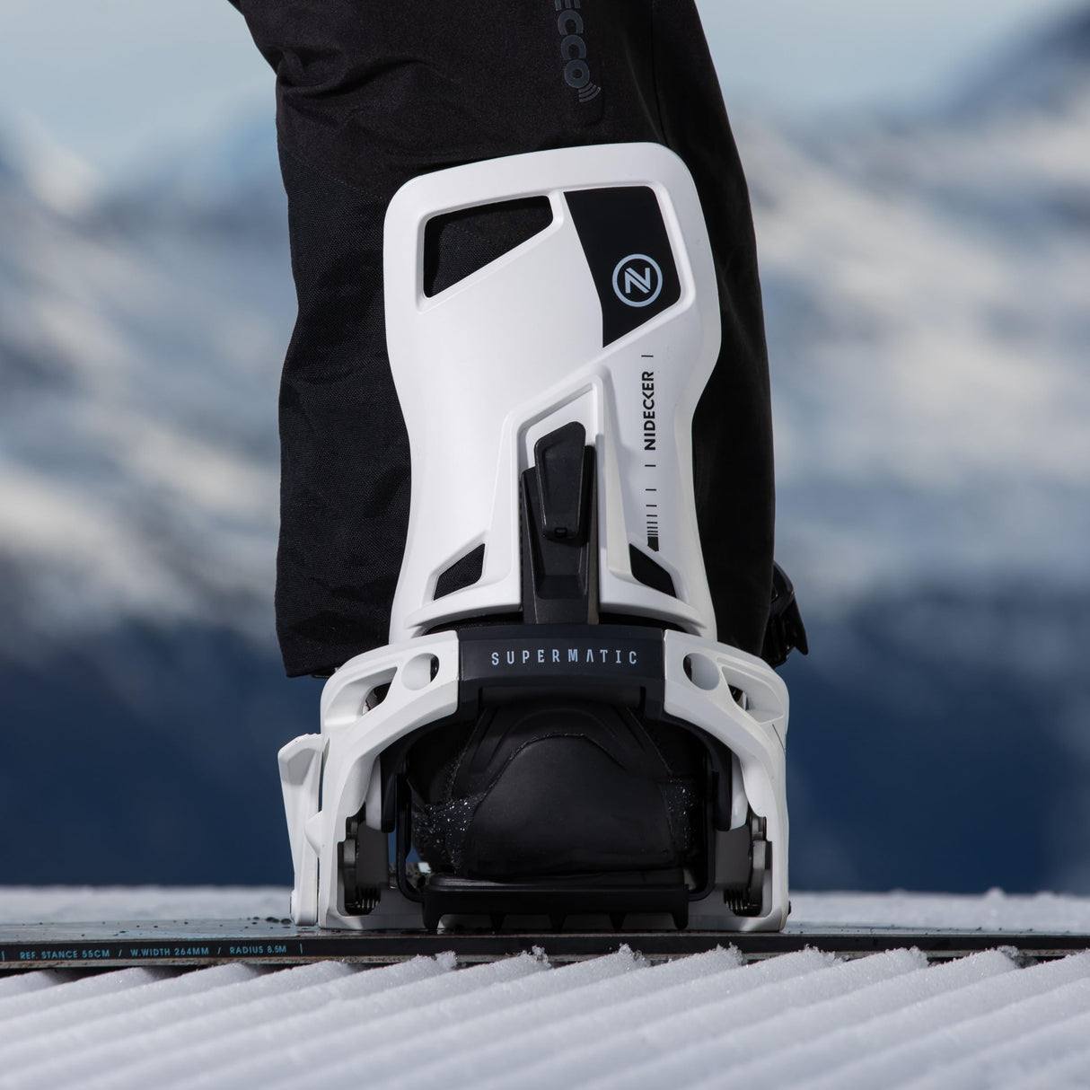 Nidecker Supermatic encuadernaciones de Snowboard, Unisex, Blanco, M (4.5-8.5)