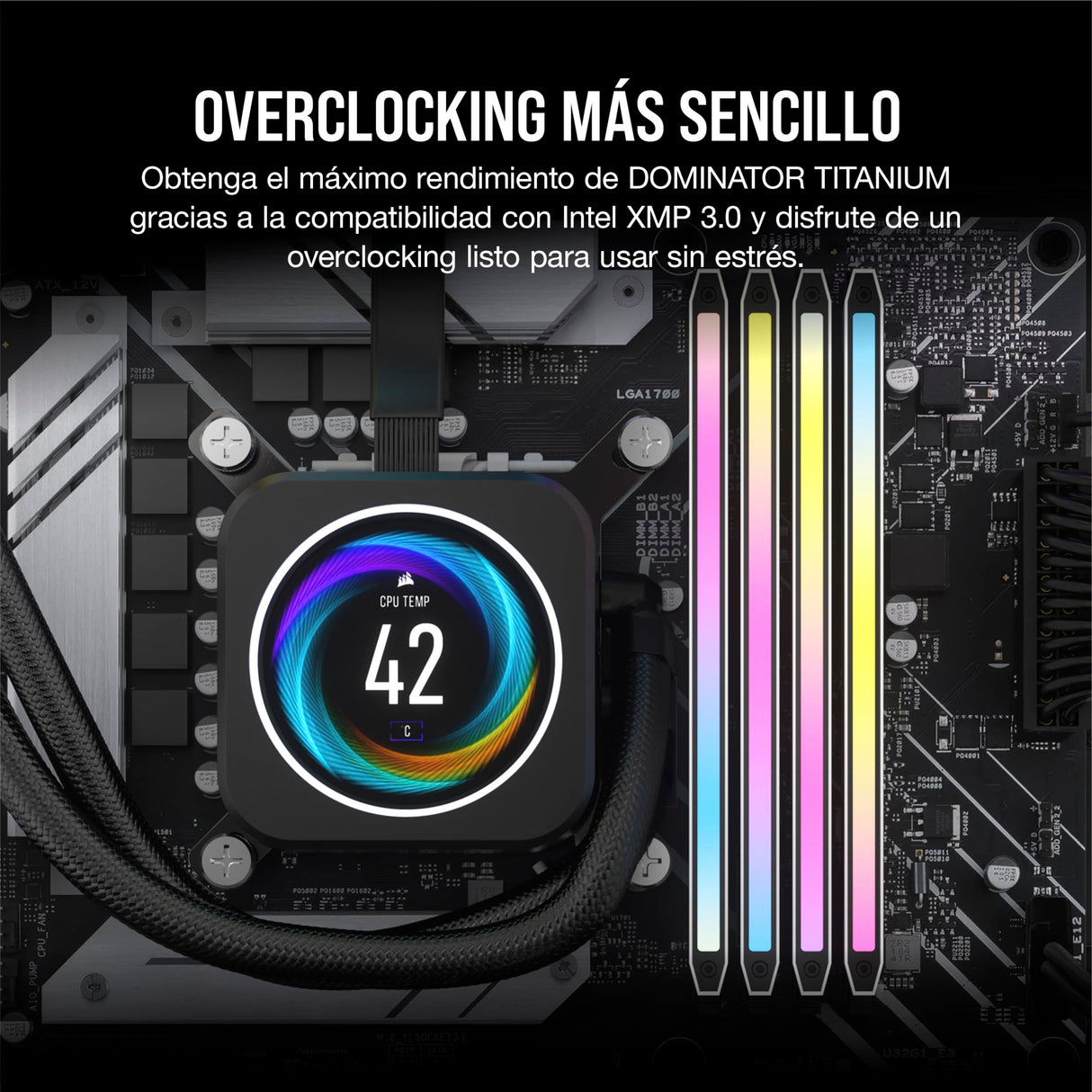 CORSAIR Dominator Titanium RGB DDR5 RAM 64GB (2x32GB) DDR5 hasta 6400MHz CL32 Intel XMP 3.0 Memoria de Ordenador de Sobremesa – Blanco (CMP64GX5M2B6400C32W)