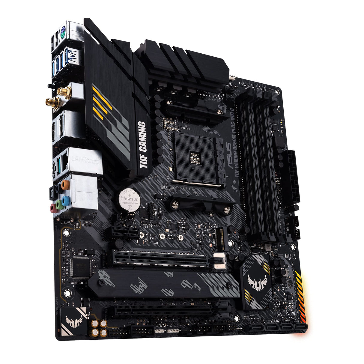 ASUS TUF Gaming B550M-PLUS WiFi II - Placa Base Micro-ATX AMD B550 (PCIe 4.0, 2X M.2, VRM de 10 etapas, HDMI, DP, USB 3.2 Gen. 2 de Tipo A y C, Aura Sync RGB)