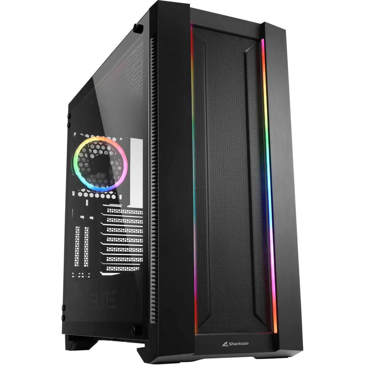 Sharkoon ELITE SHARK CA200M - Caja de Ordenador, PC Gaming, Torre E-ATX, Negro