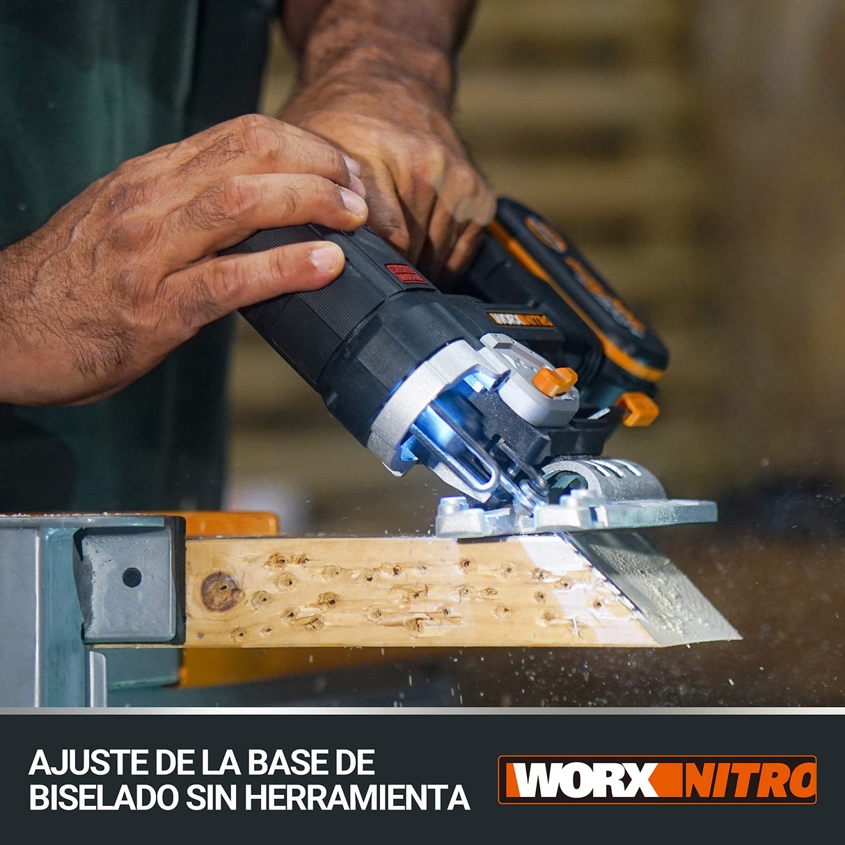 WORX Sierra de calar 20V | Power Share| WX542 Potente motor sin escobillas |1 batería de 2Ah, cargador y maletín | 3 posiciones, penduleo y tubo de aspiración