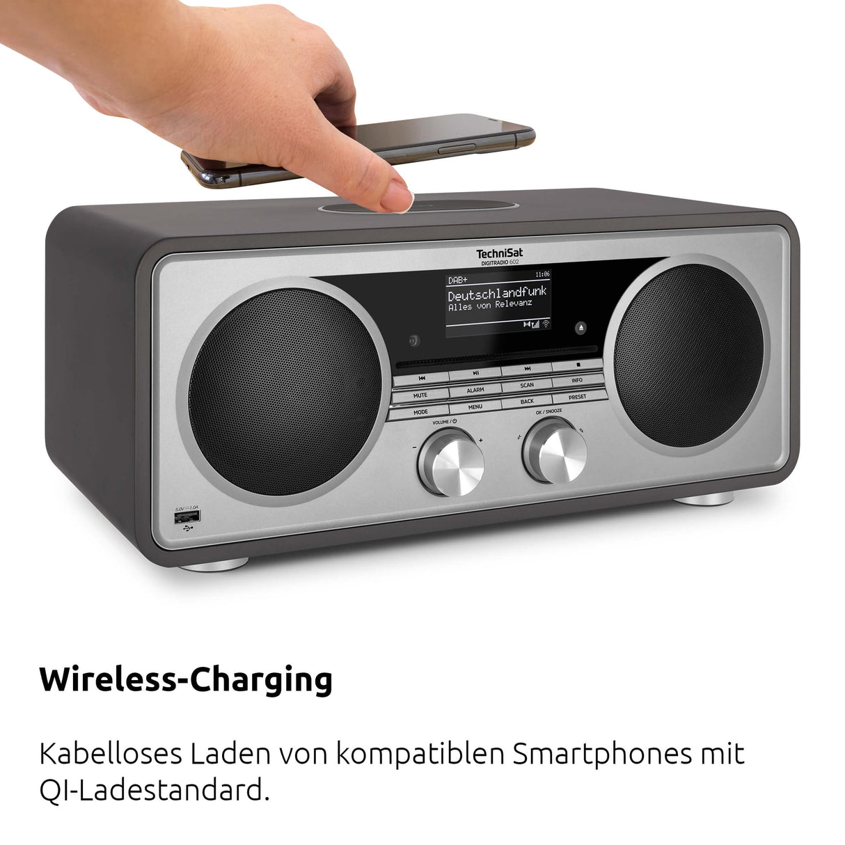 TechniSat DIGITRADIO 602 - Radio por Internet Estéreo (DAB, FM, Sistema 2.1 de 70 vatios con Subwoofer, CD, USB, Transmisión Bluetooth, AUX, WLAN, Despertador, Spotify, Control Remoto) Antracita