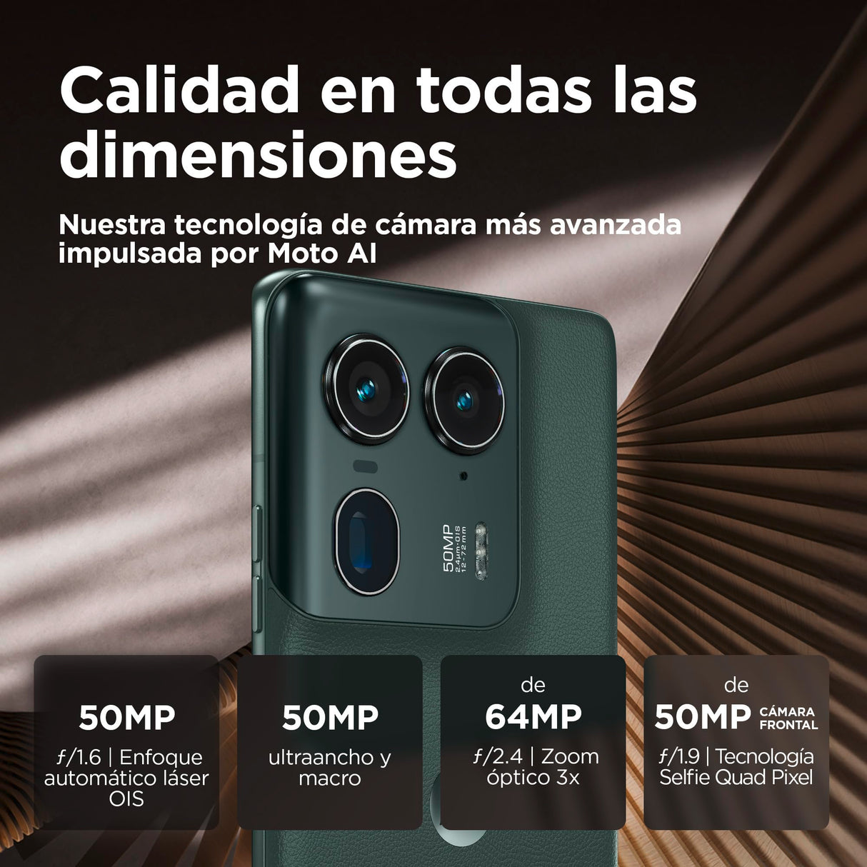 Motorola Edge 50 Ultra 16GB/1TB, Pantalla pOLED Super HD (1220p) de 6,7", Sistema de cámara Inteligente de Calidad Profesional, Carga TurboPower de 125 W (Incluido), Dual SIM, Negro
