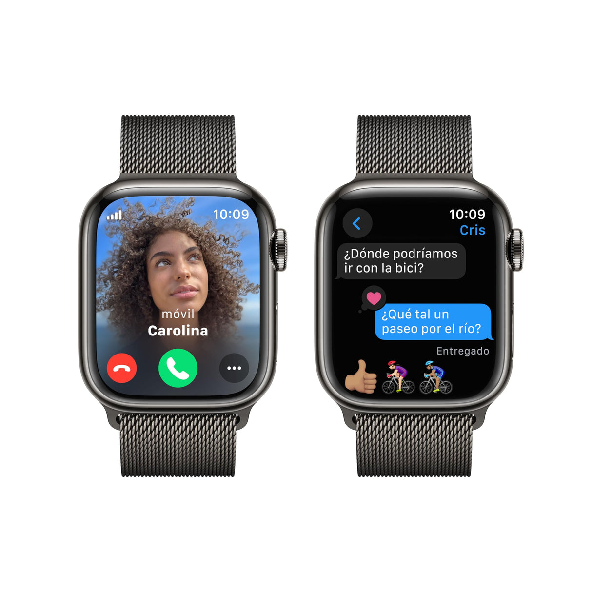 Apple Watch Series 9 (GPS + Cellular) - Caja de Acero Inoxidable en Grafito de 41 mm - Pulsera Milanese Loop en Grafito