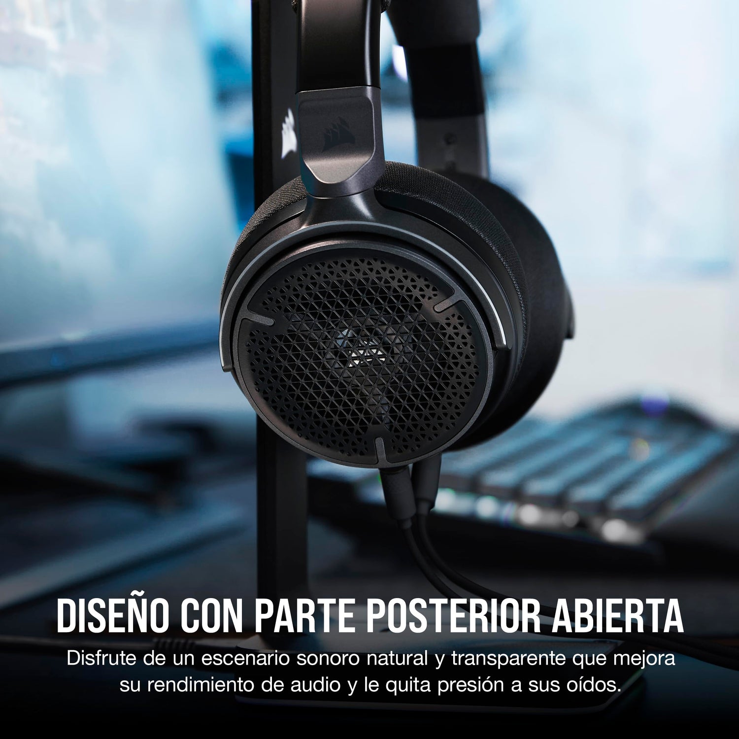 Corsair VIRTUOSO PRO Auriculares con Cable para Juegos Multiplataforma de Espalda Abierta - Micrófono Desmontable - Controladores Grafeno - PC, Mac, PS5, PS4, Xbox, Nintendo Switch, Móvil - Carbono