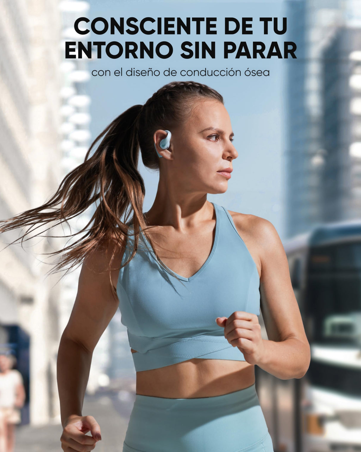 Soundcore by Anker AeroFit Pro Auriculares Bluetooth Inalámbricos de Conducción de Aire, Muy Cómodos, Ergonómicos, Ajuste Seguro, Sonido Rico con LDAC, Bluetooth 5.3, IPX5, 46H, Control con App
