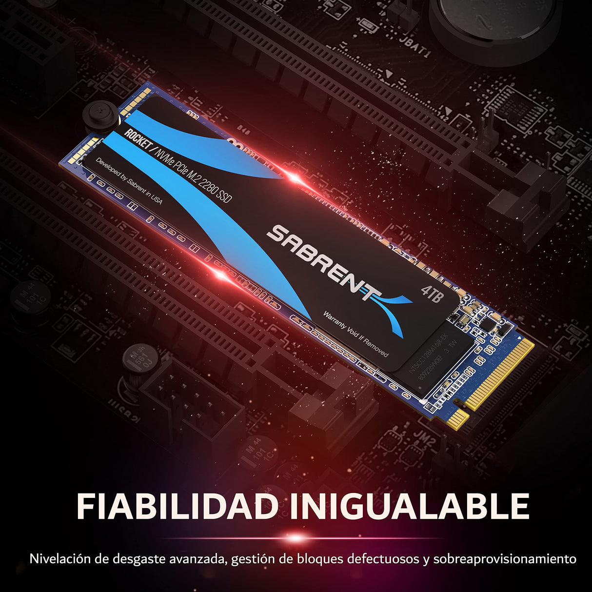 SABRENT SSD 4TB, M.2 SSD 4TB, NVMe 4TB PCIe M.2 2280, Velocidades internas de SSD de hasta 3450 MB/s, Rendimiento Extremo, Distribuidor Autorizado 5 años de garantía (SB-ROCKET-4TB)