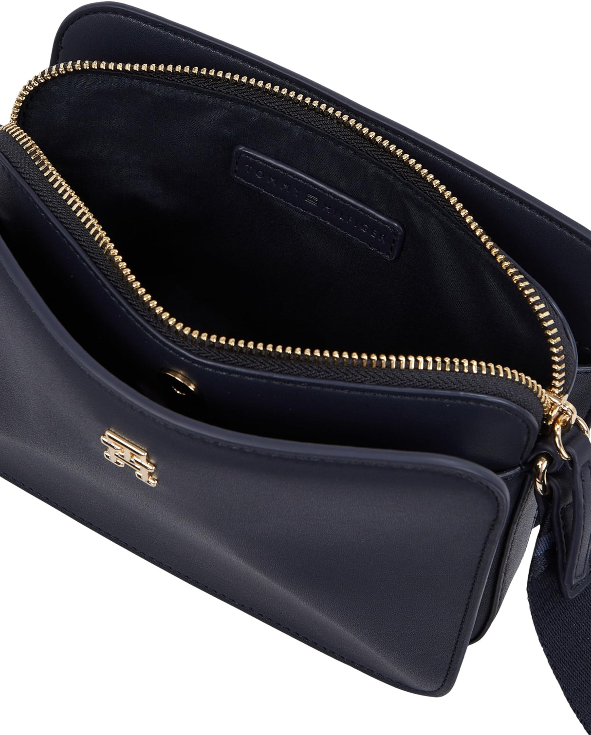 Tommy Hilfiger Bolso bandolera Mujer Logotape Camera Bag con correa ancha, Azul (Space Blue), Talla Única