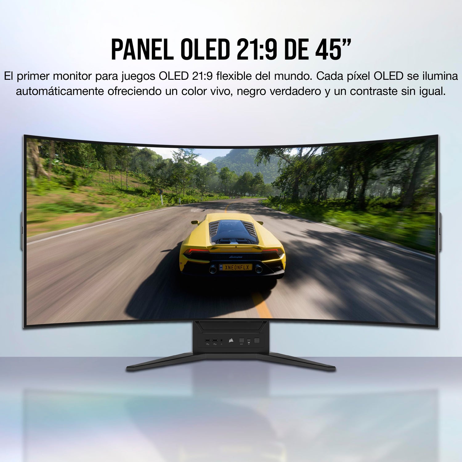 Corsair XENEON Flex 45WQHD240 Monitor de Juego - 45 Pulgadas OLED WQHD (3440 × 1440) Monitor Flexible, 240 Hz, Compatible con NVIDIA G-Sync, AMD FreeSync Premium - Negro