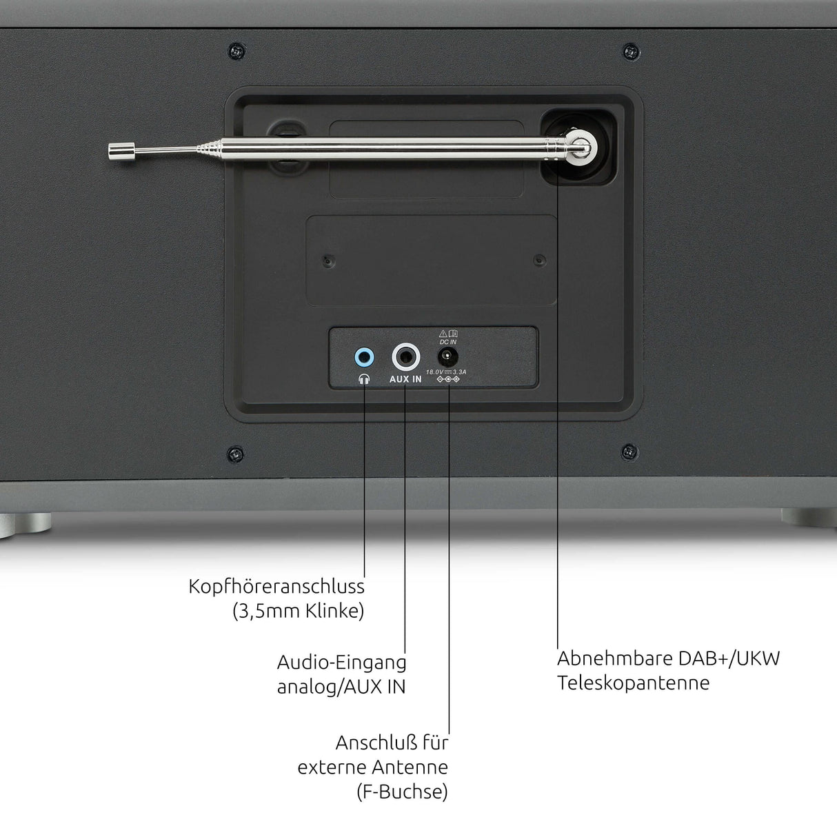 TechniSat DIGITRADIO 602 - Radio por Internet Estéreo (DAB, FM, Sistema 2.1 de 70 vatios con Subwoofer, CD, USB, Transmisión Bluetooth, AUX, WLAN, Despertador, Spotify, Control Remoto) Antracita