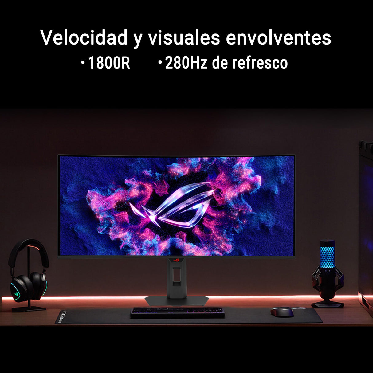 ASUS ROG Strix XG34WCDMS - Monitor Gaming de 34", QD-OLED RGB, BlackShield, 280 Hz, 0,03 ms, G-Sync, Neo Proximity Sensor, VESA DisplayHDR 500 True Black, HDMI 2.1 y USB-C