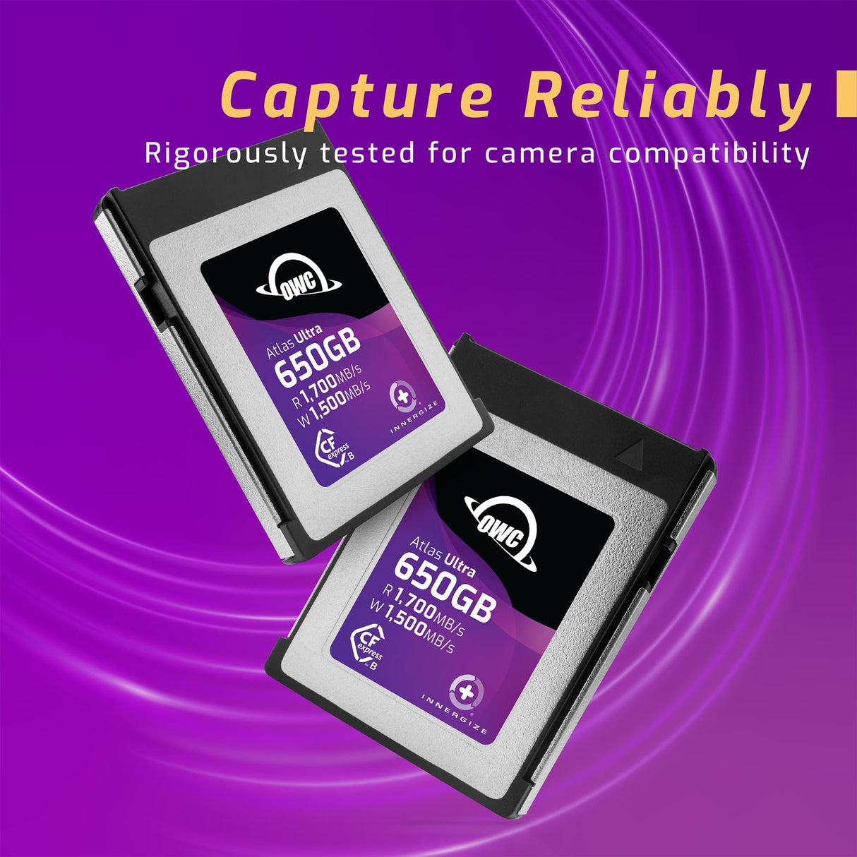 OWC Atlas Ultra - Tarjeta de Memoria CFexpress Tipo B de Alto Rendimiento de 655 GB, OWCCFXB2U0650