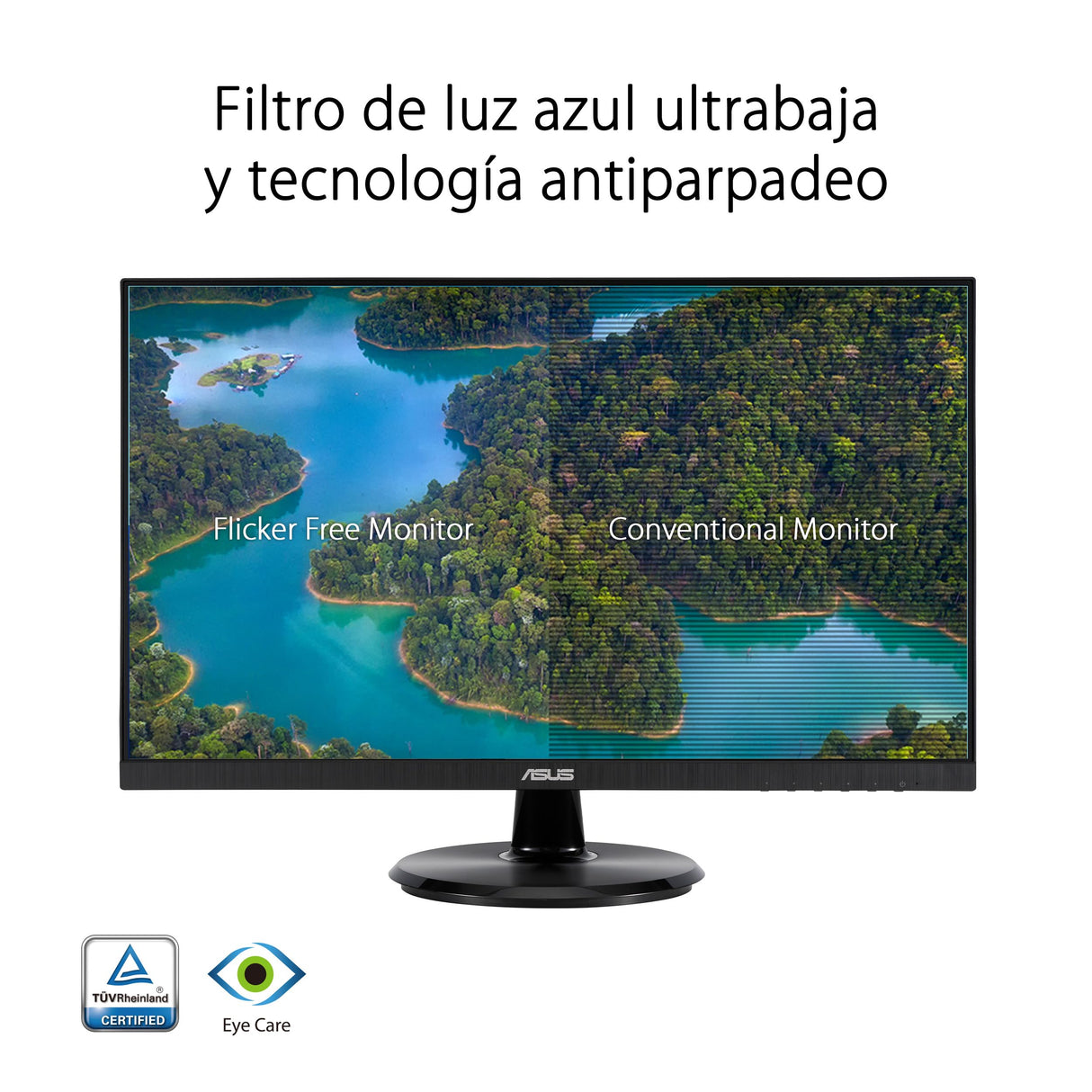 ASUS VA24DQFR Monitor Gaming Eye Care de 23.8 Pulgadas, IPS, Full HD, sin Marcos, 100 Hz, sincronización adaptativa, 1 ms MPRT, HDMI, DisplayPort, VGA, Baja luz Azul, antiparpadeo, Montaje en Pared