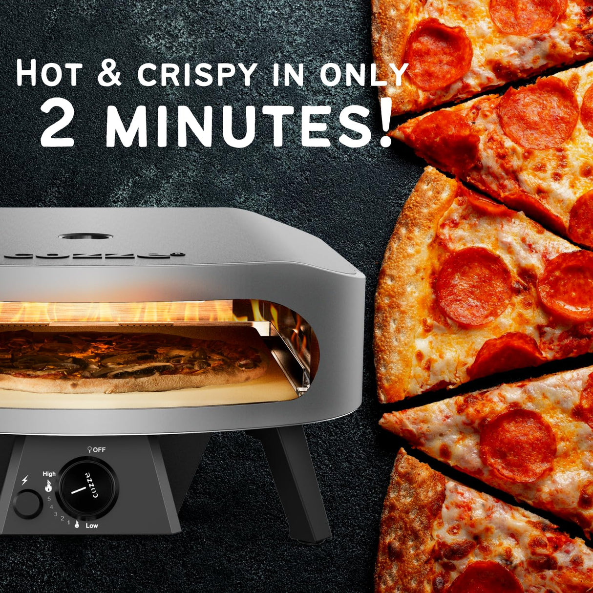 Cozze® Horno para pizza de gas 17" CLASSIC – 30 mbar, gran capacidad, potente y rápido, con piedra de cordierita, encendido automático