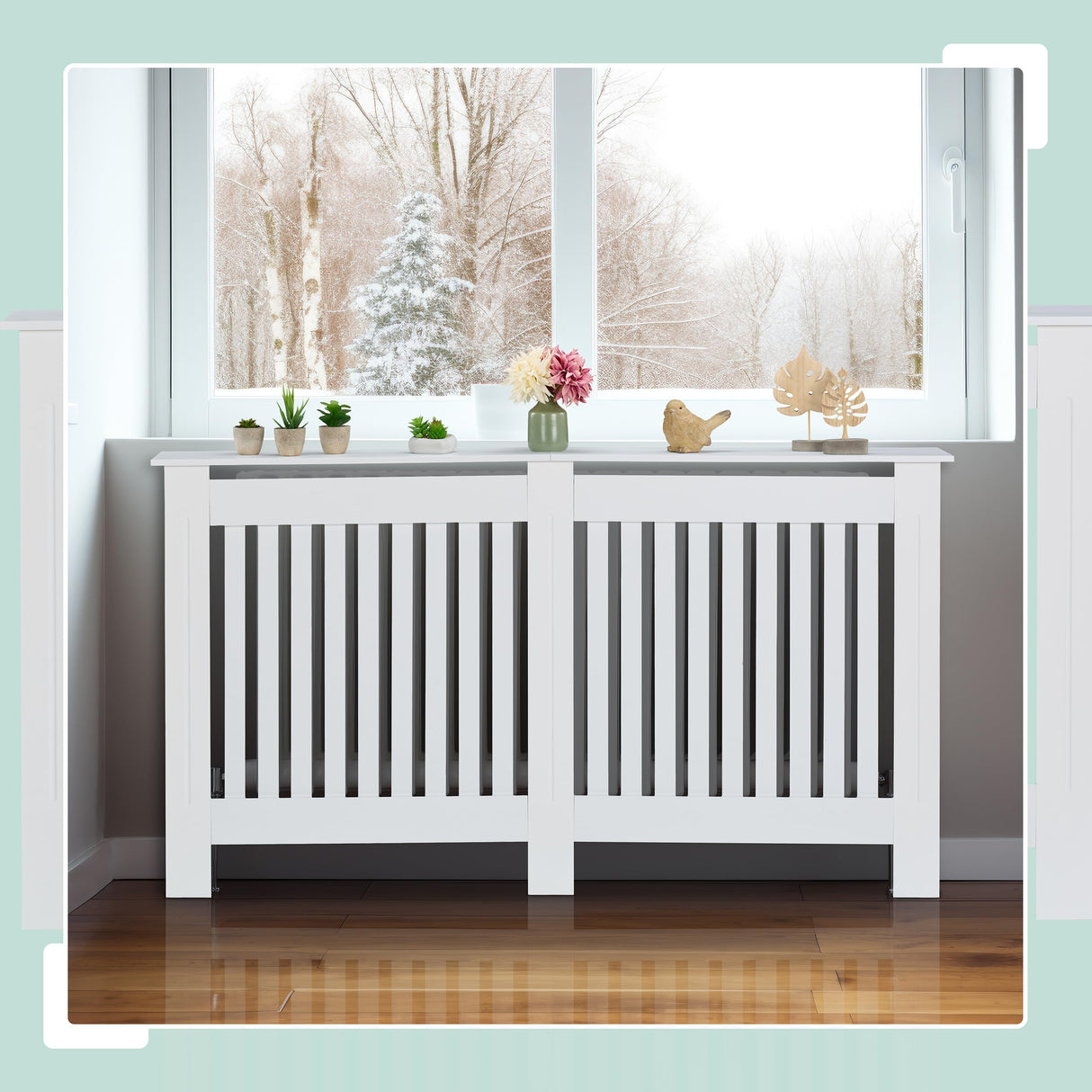 Relaxdays Cubre Radiador, Diseño Rústico, 83 x 152 x 19 cm, para Calefactores Antiguos, Cubreradiador, MDF, Blanco, 100% Tablero de Fibras, XL