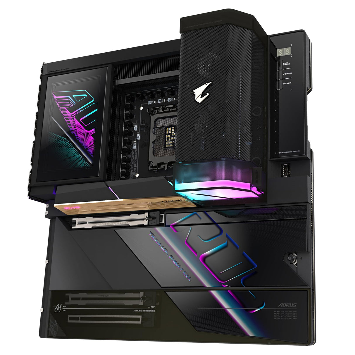 GIGABYTE Z890 AORUS Xtreme AI Top Placa Base - Compatible con CPUs Intel Core Ultra (Serie 2), VRM de 22+1+2 Fases, hasta 9500MHz DDR5 (OC), PCIe 5.0 M.2, Wi-Fi 7, Thunderbolt 5