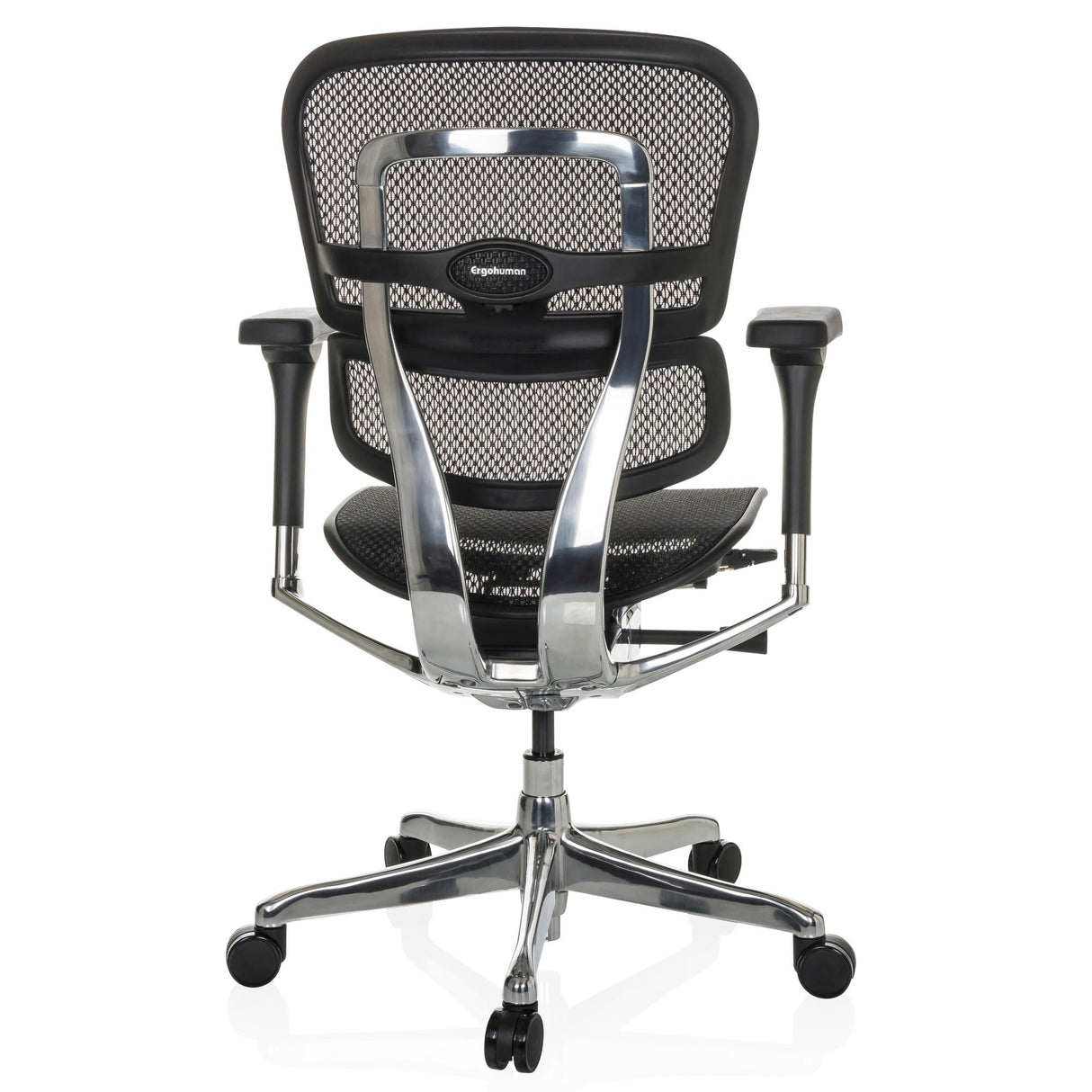 hjh OFFICE Silla de Oficina ergonómica ERGOHUMAN Base GEN2 Diseño Original, Silla de Oficina con Soporte Lumbar Flexible, Malla Negra