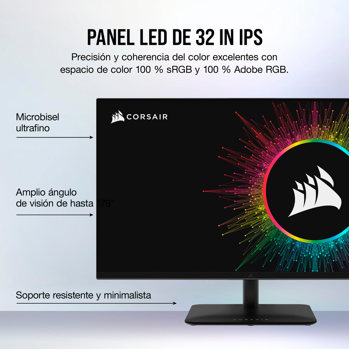 Corsair XENEON 32UHD144-A de 32 Pulgadas Monitor para Juegos 4K - 144 Hz, IPS, 1 ms, 3840 x 2160, FreeSync Premium, HDR600, DisplayPort, HDMI, Concentrador USB-C
