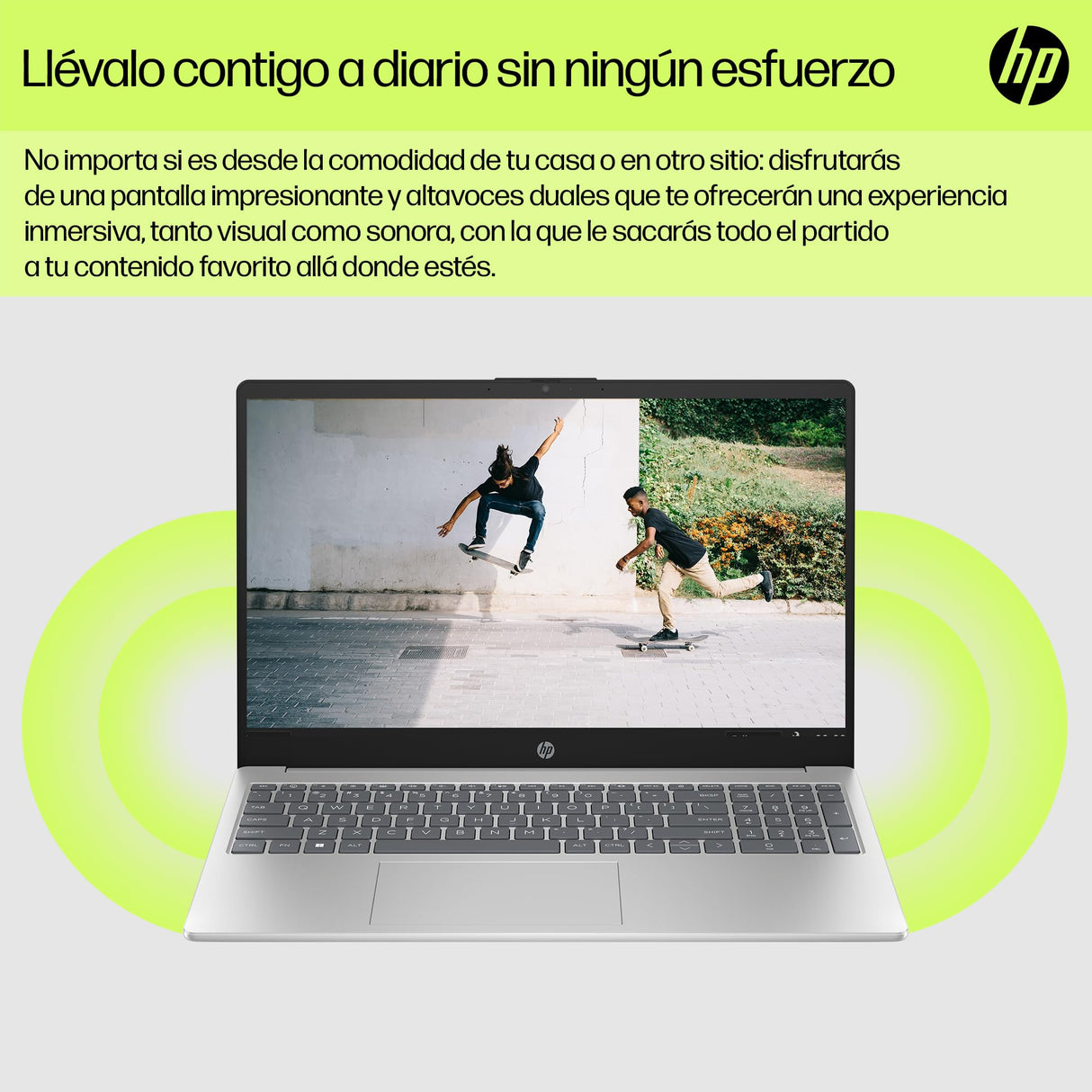 HP 15-fc0147ns - Ordenador portátil de 15.6" FHD (AMD Ryzen 5-7520U, 16 GB RAM, 1TB SSD, AMD Radeon Graphics, Sin Sistema operativo) Plata y Azul - Teclado QWERTY Español